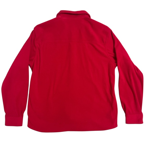 Chaps Fleece Red Shirt with Black Elbow Pads - Picture 7 of 11